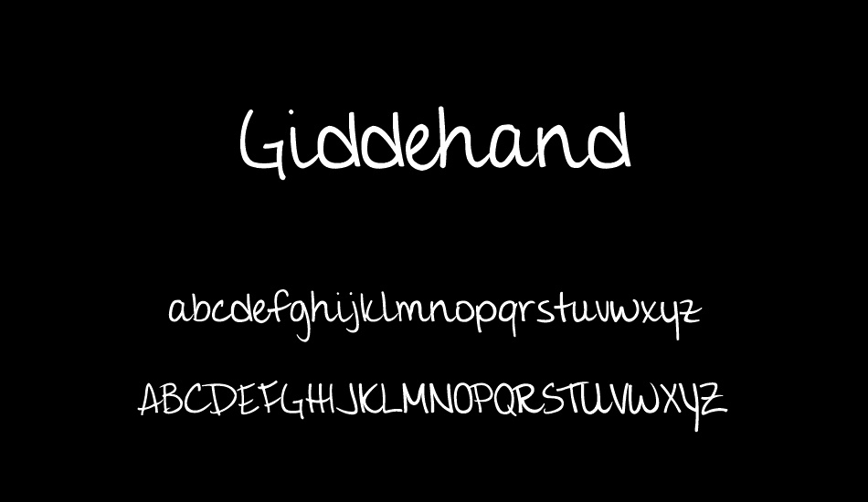 Giddehand font