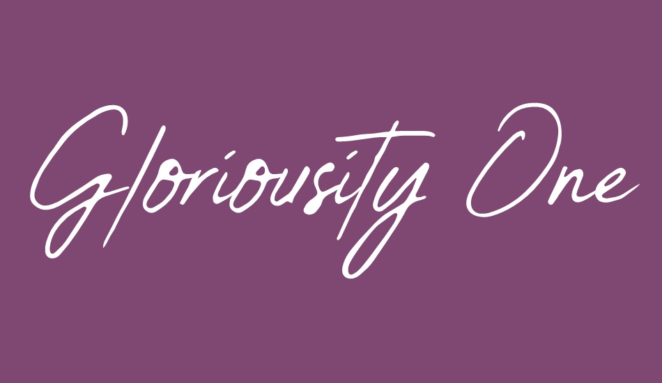 Gloriousity One font big