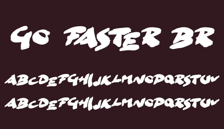 Go Faster Brush font