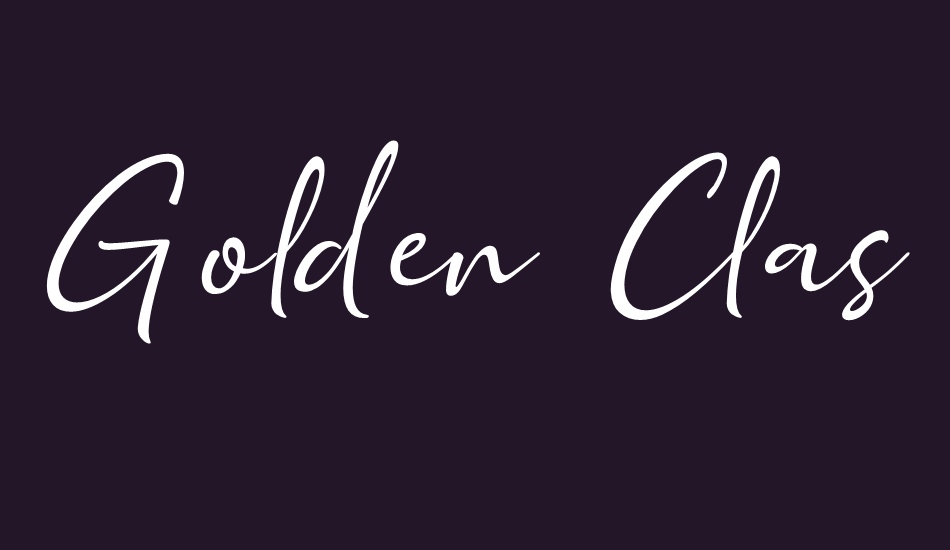 Golden Class Script Slant font big