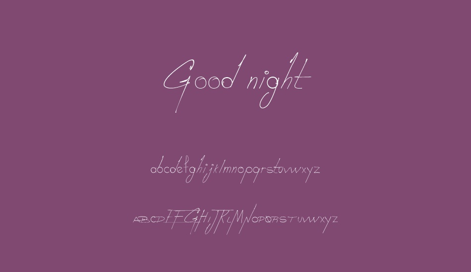 Good night font