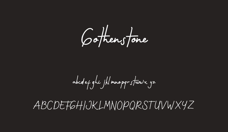 Gothenstone Free Personal font