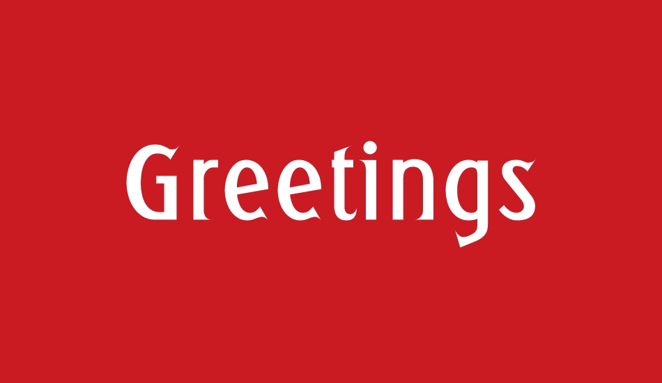 Greetings font big