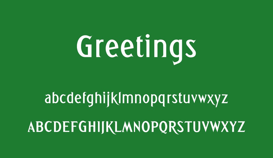 Greetings font