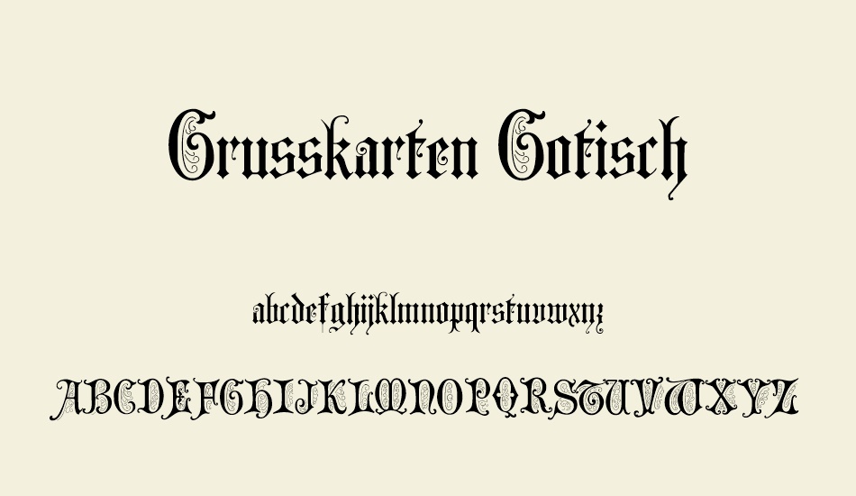 Grusskarten Gotisch font