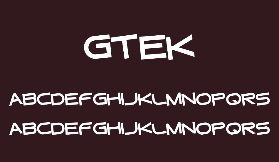 Gtek Regular font