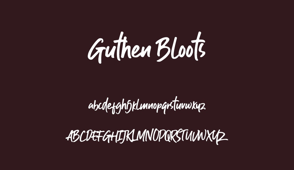 Guthen Bloots Personal Use font