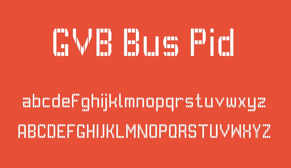 GVB Bus Pid font