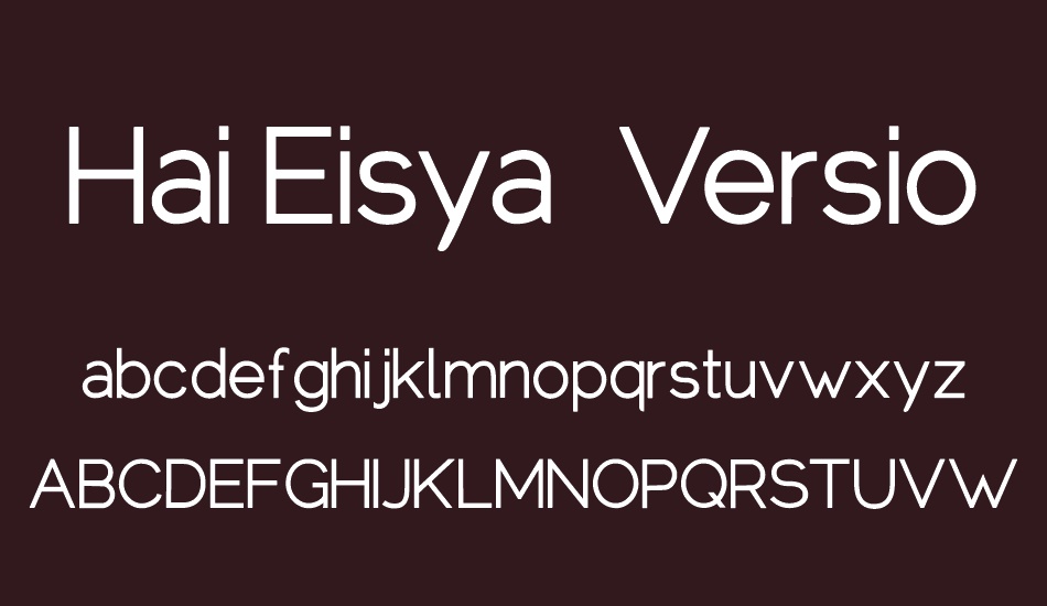 Hai Eisya Free Version font