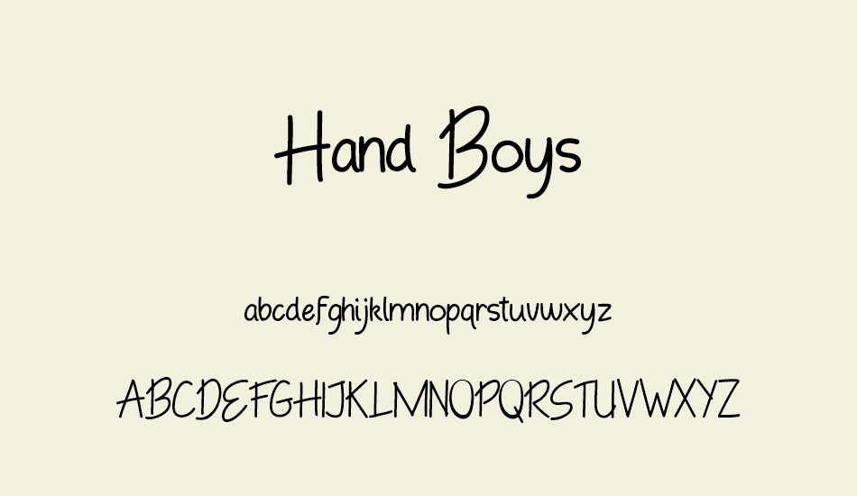 Hand Boys font