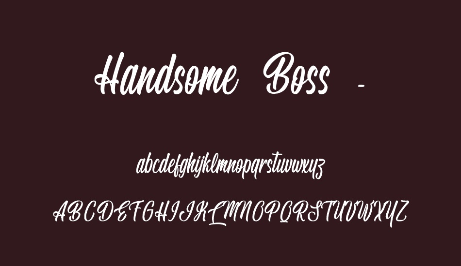 Handsome Boss - Personal Use font