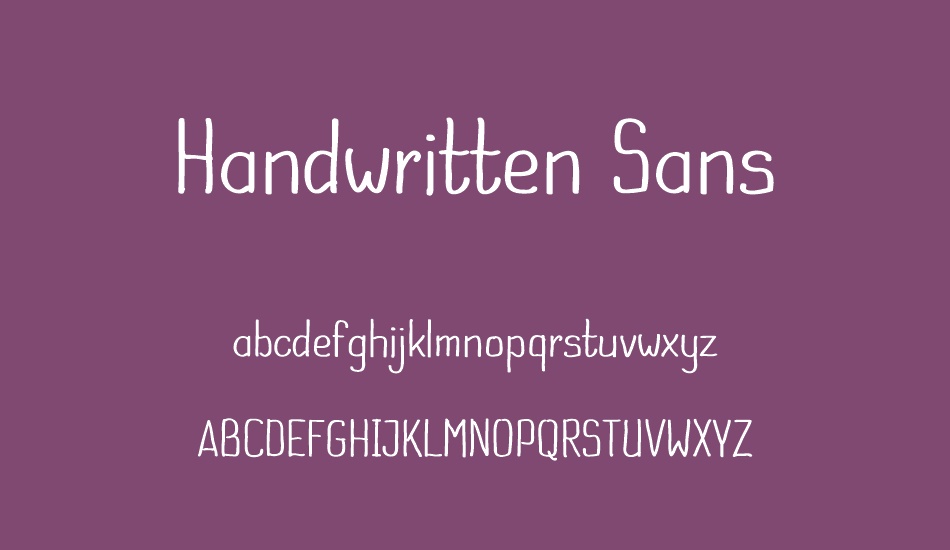 Handwritten Sans font