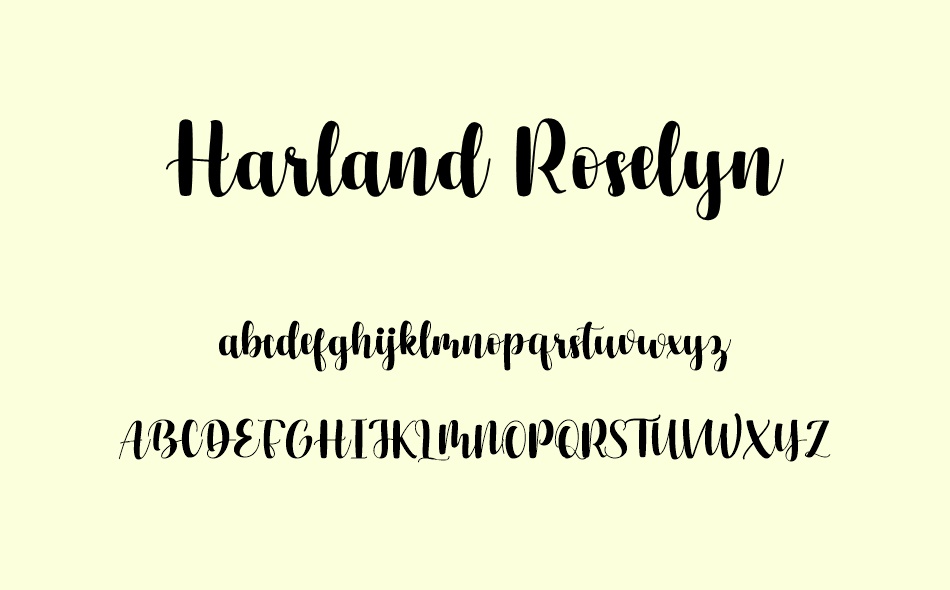 Harland Roselyn font