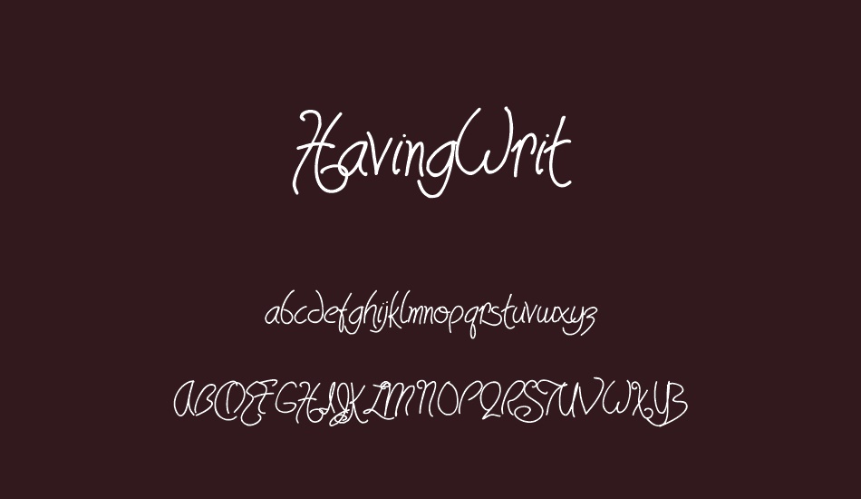 HavingWrit font