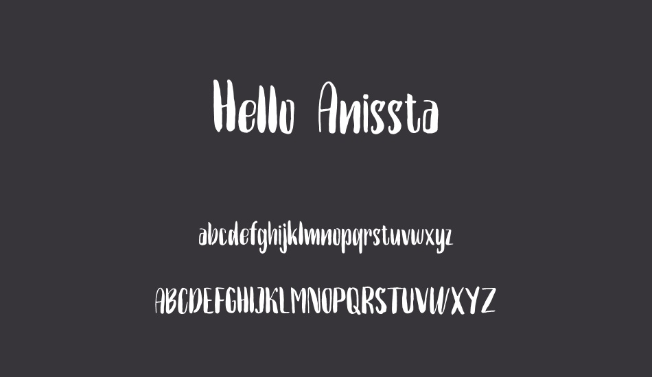 Hello Anissta font