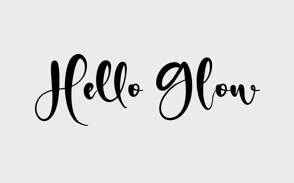 Hello Glow font big