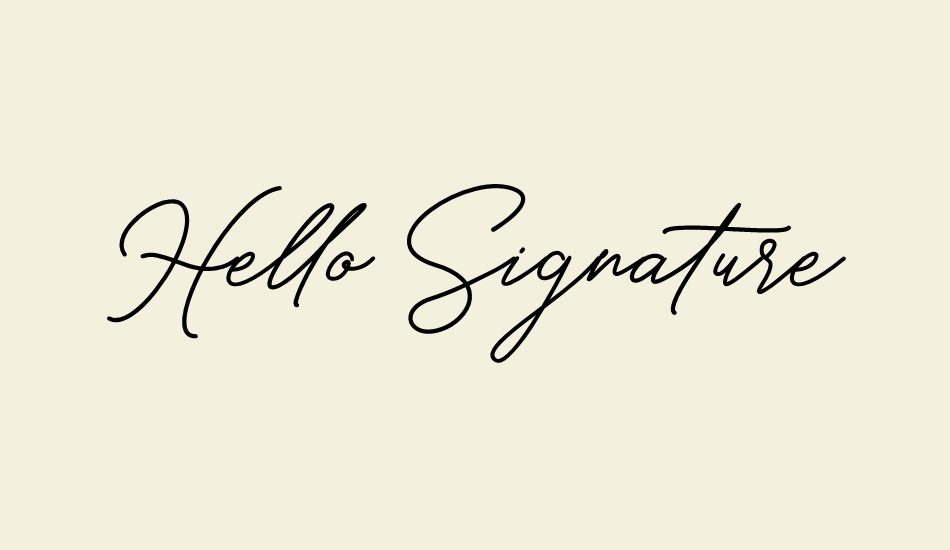 Hello Signature font big