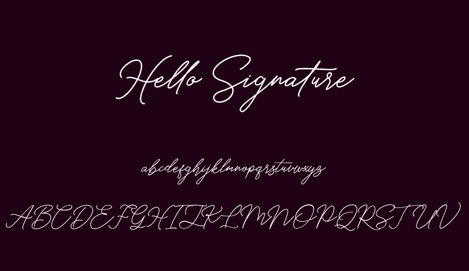 Hello Signature font