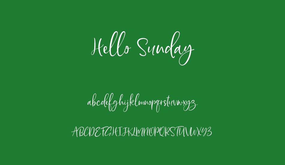 Hello Sunday DEMO font