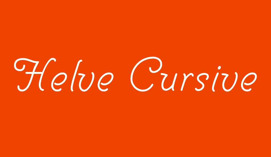 Helve Cursive font big