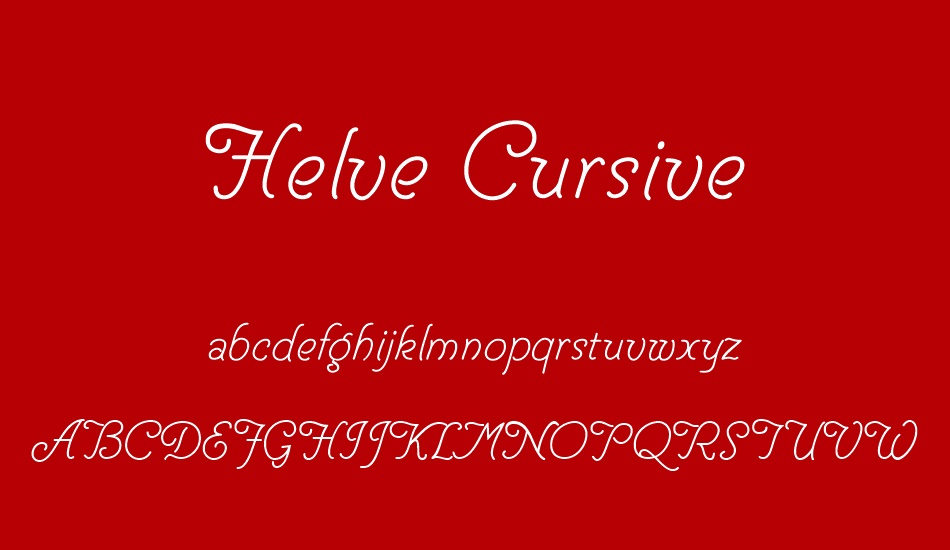 Helve Cursive font