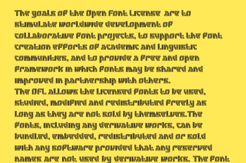 Hexaline font 1