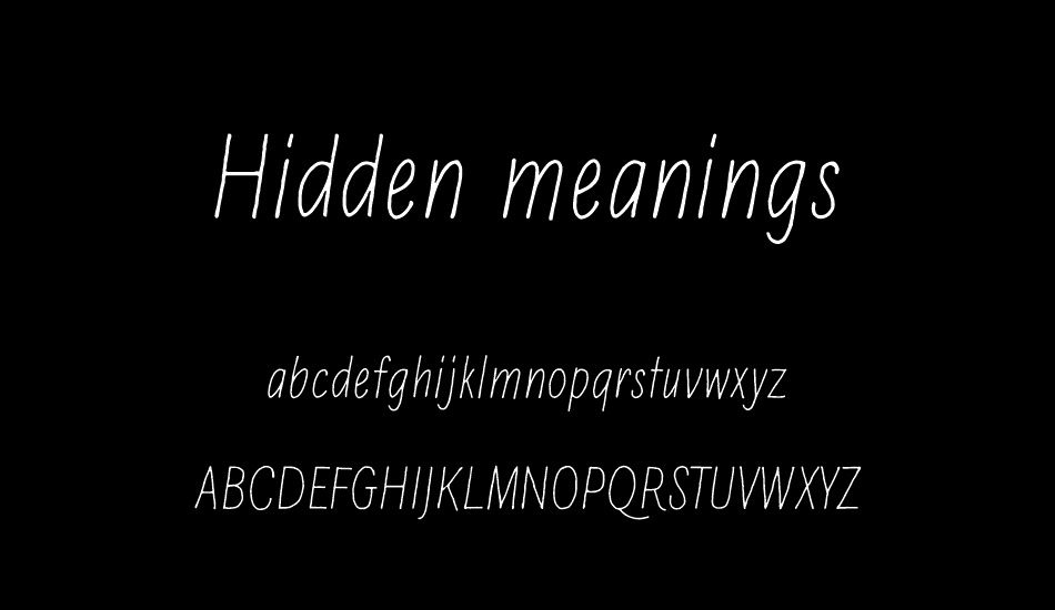 Hidden meanings font