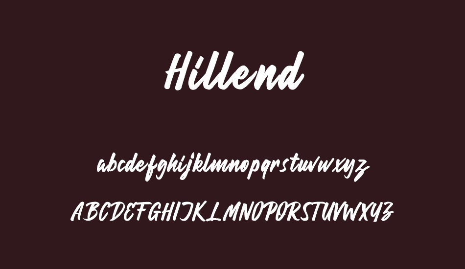 Hillend font