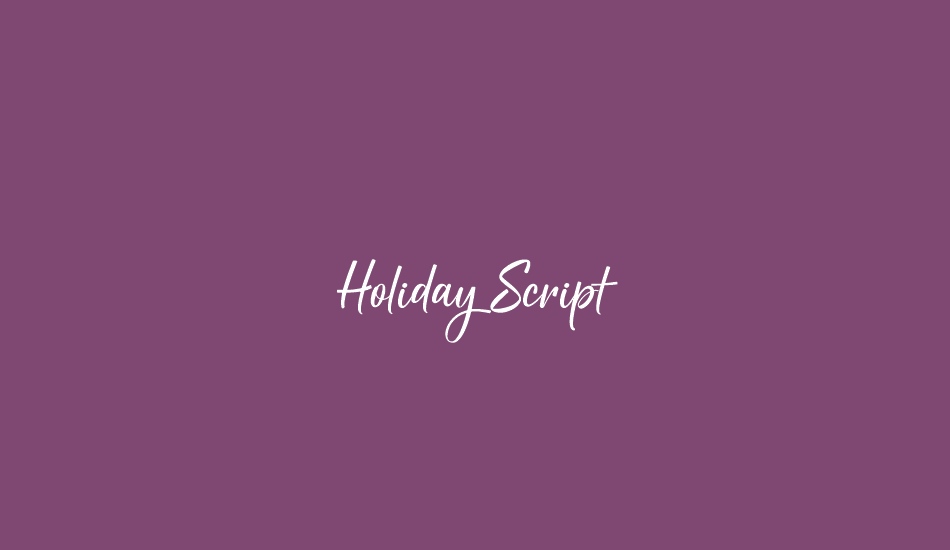 Holiday Script font big