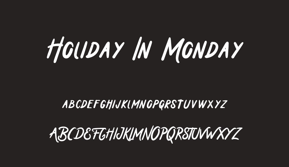 Holiday In Monday font