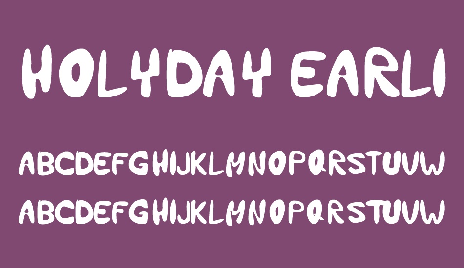 Holyday Earlier font