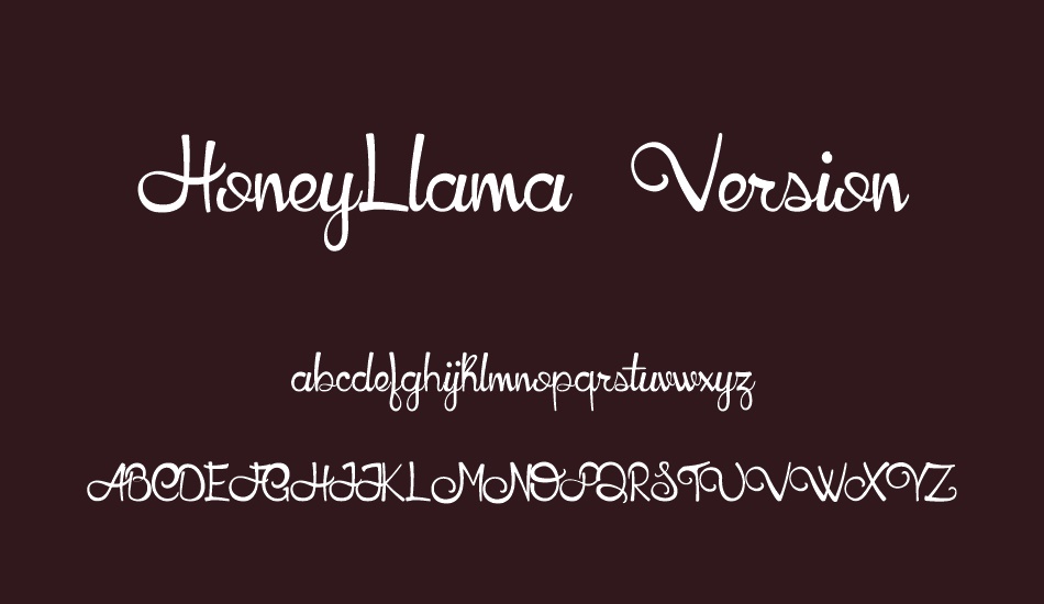 HoneyLlama Demo Version font