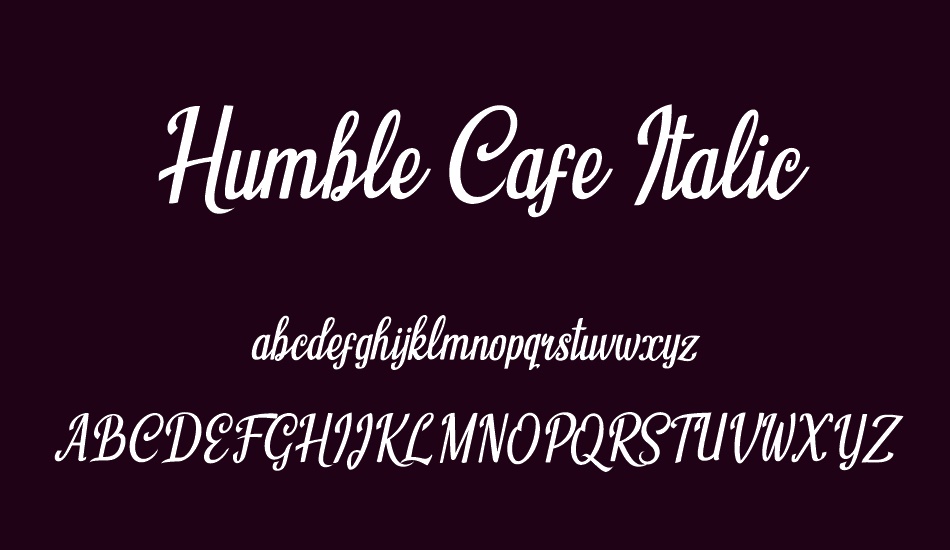 Humble Cafe Italic font