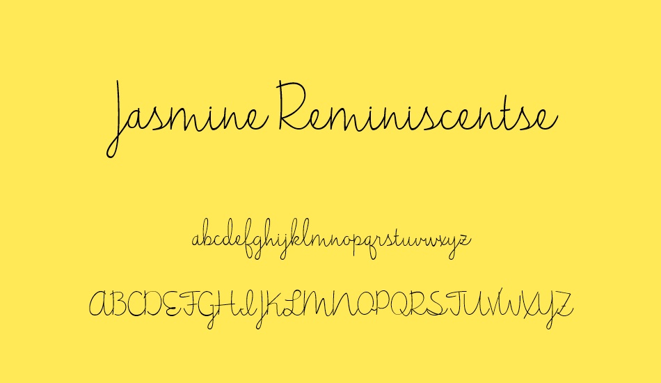 Jasmine Reminiscentse font