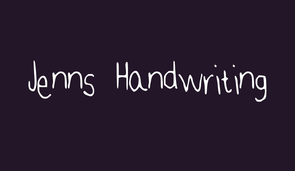 Jenns Handwriting font big