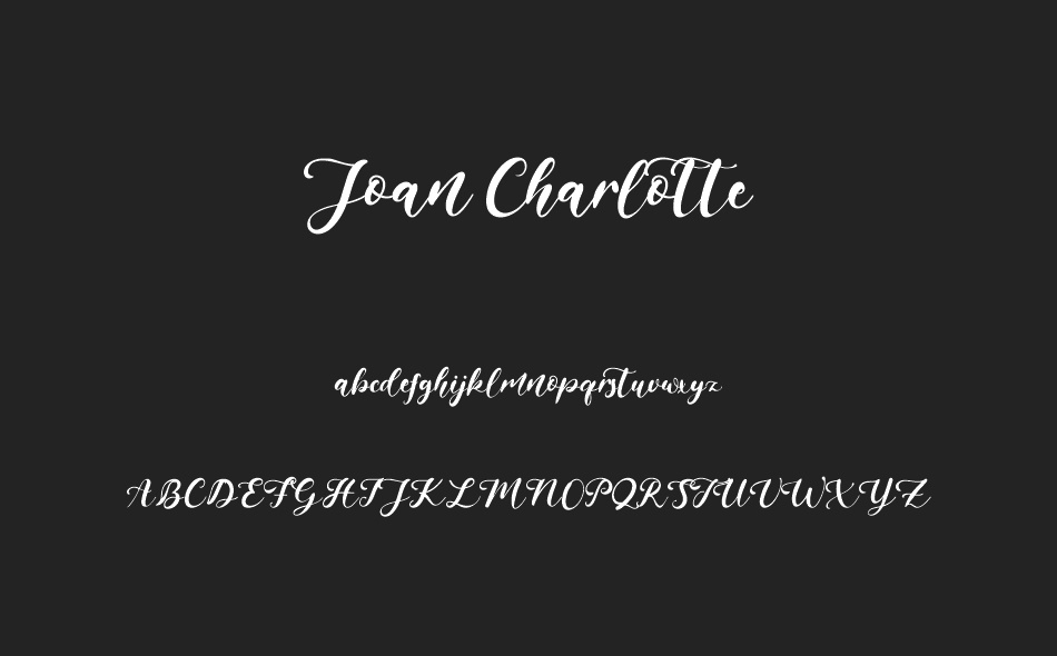 Joan Charlotte font