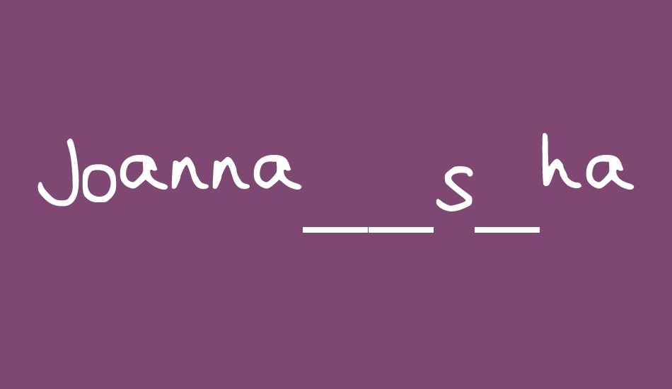 Joanna__s_handwriting font big