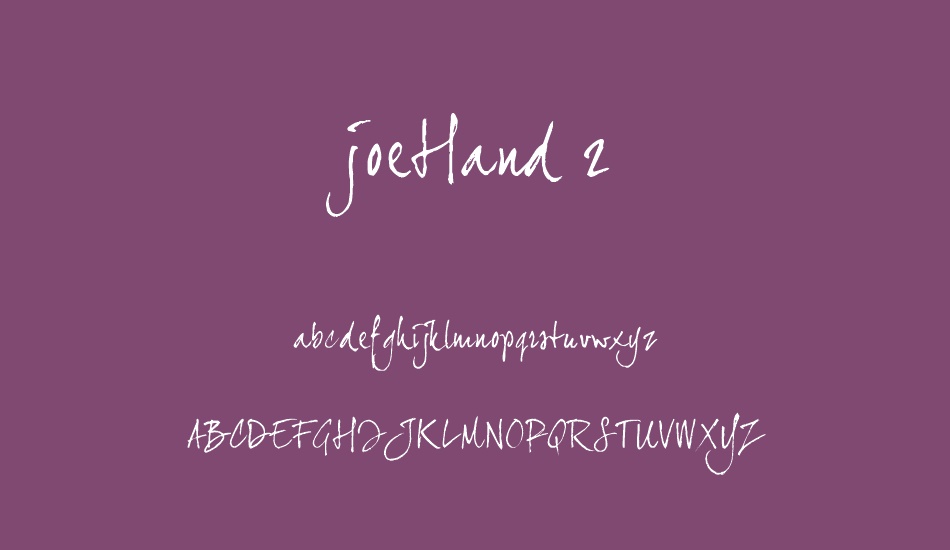 joeHand 2 font