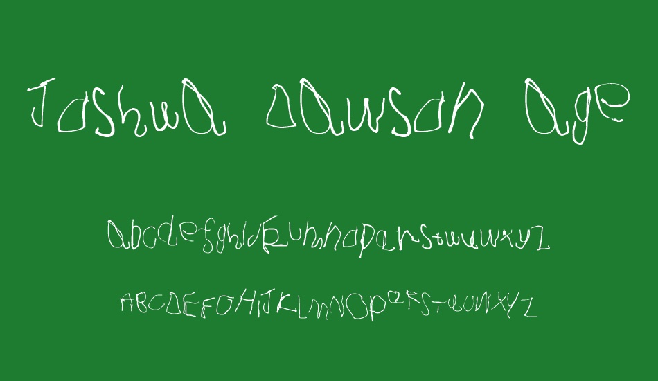 Joshua Dawson aged 4 font