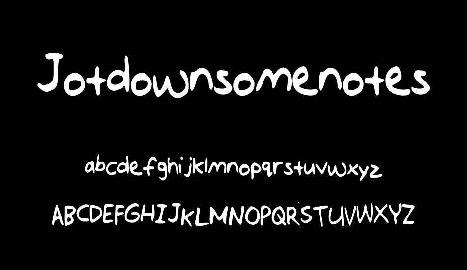 Jotdownsomenotes font