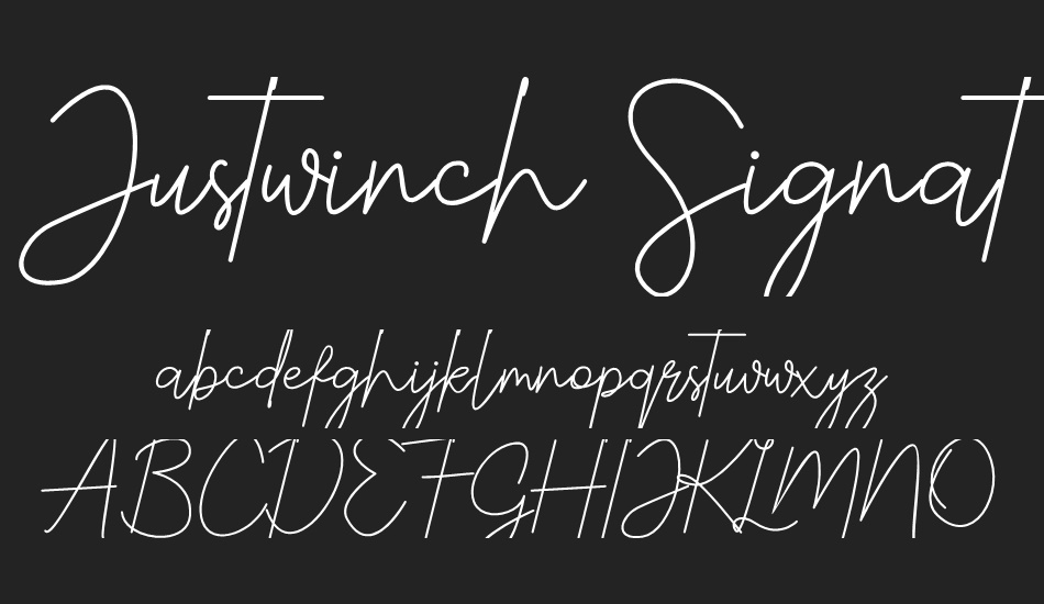 Justwinch Signature Demo font