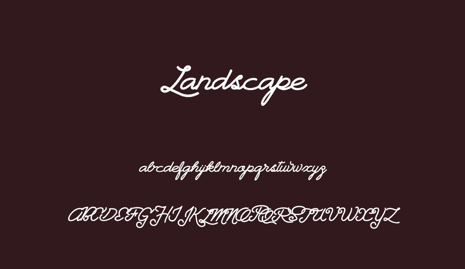 Landscape PERSONAL USE font