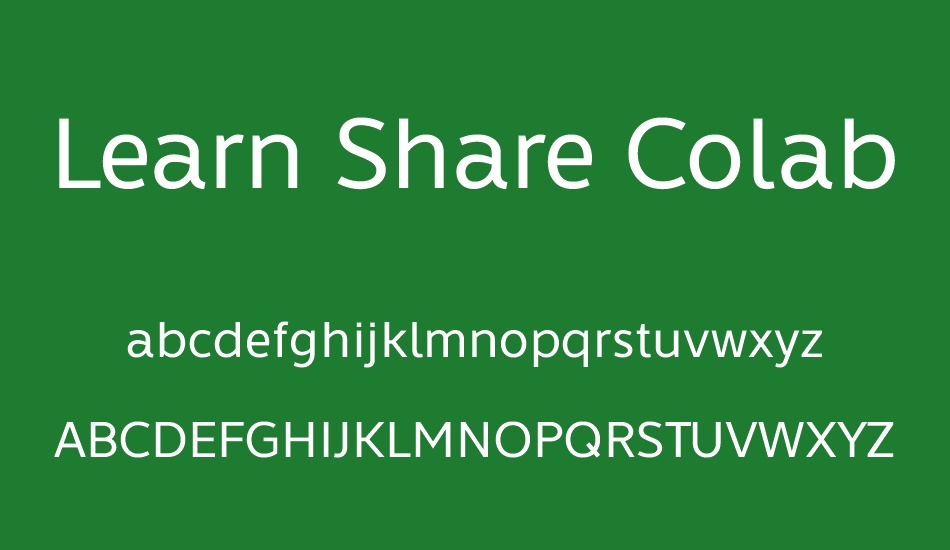 Learn Share Colaborate font