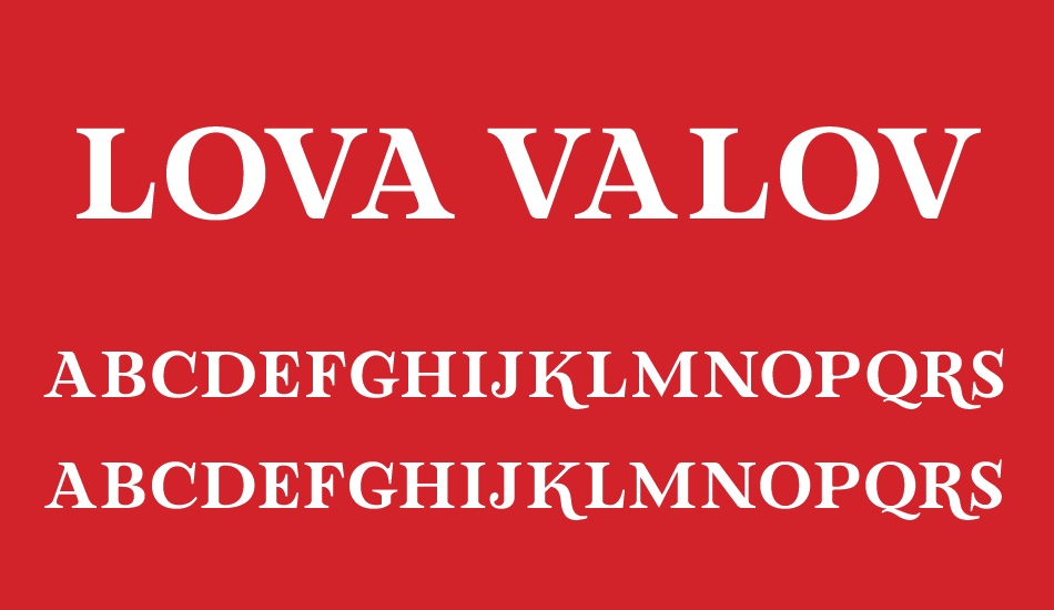 Lova Valove Serif font