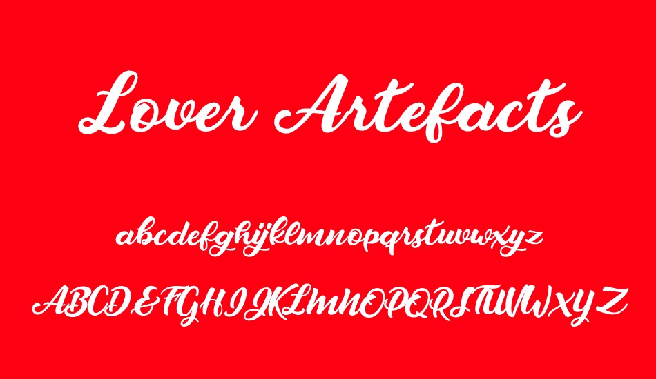 Lover Artefacts Personal Use font