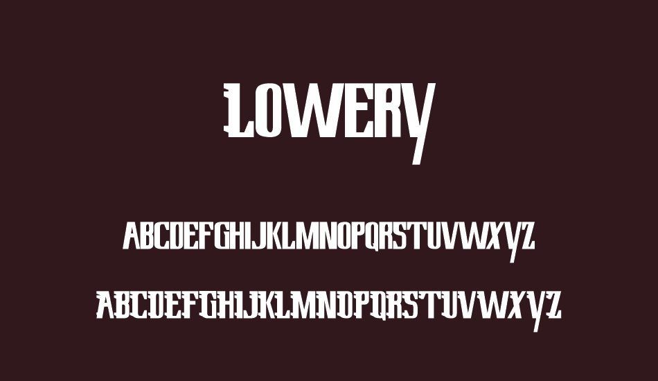 Lowery Regular font