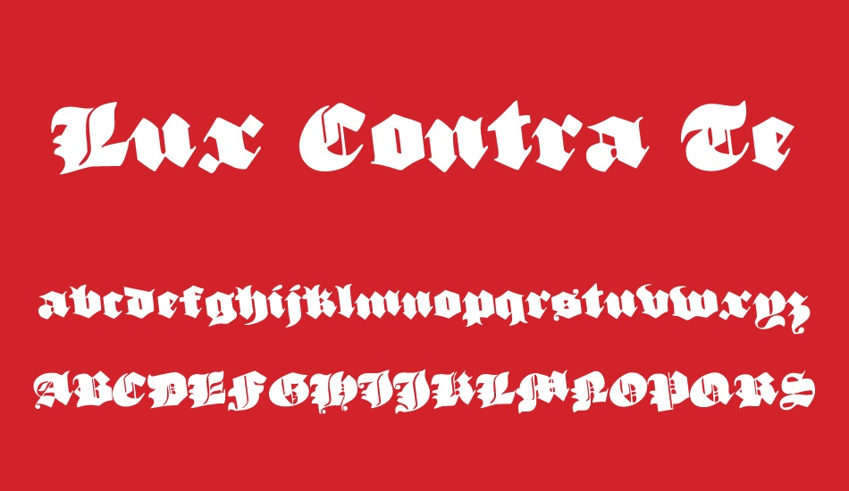 Lux Contra Tenebras Rotated font