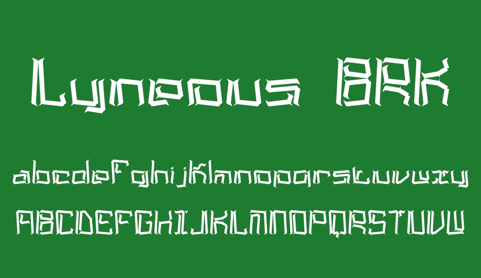 Lyneous BRK font