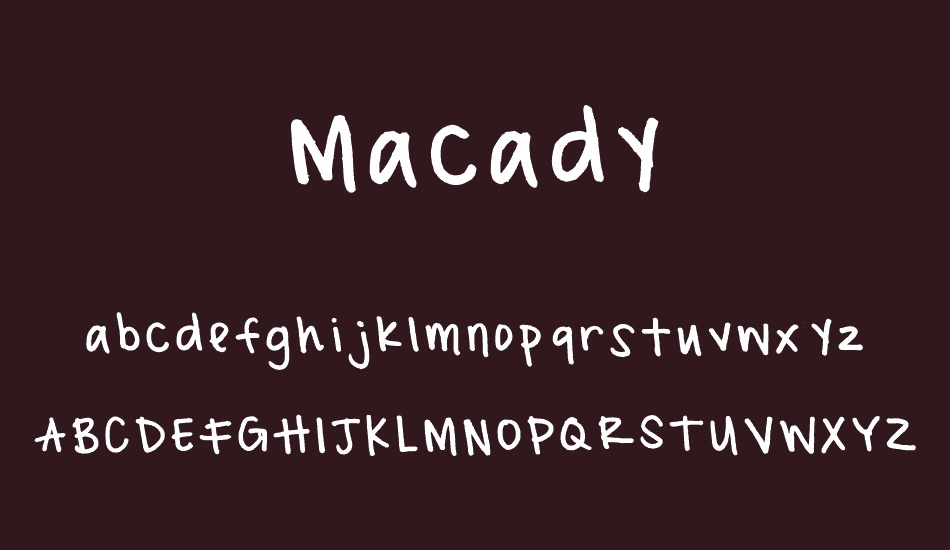 Macady font