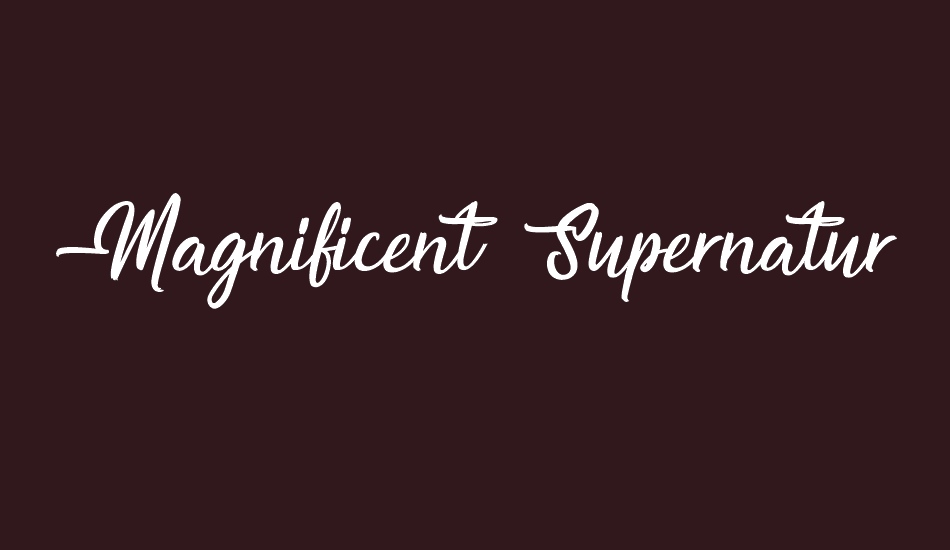 Magnificent Supernatural font big